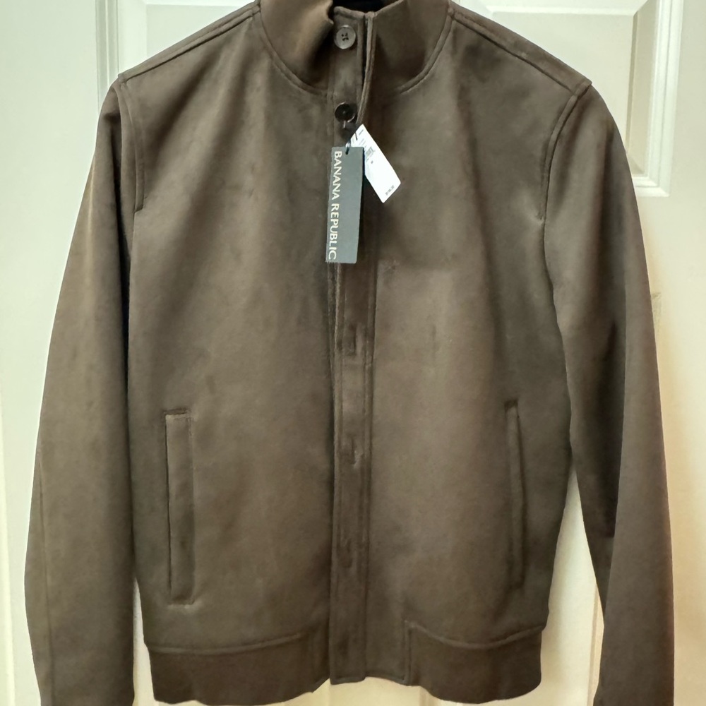 Banana Republic Men's Suede Taupe Jacket